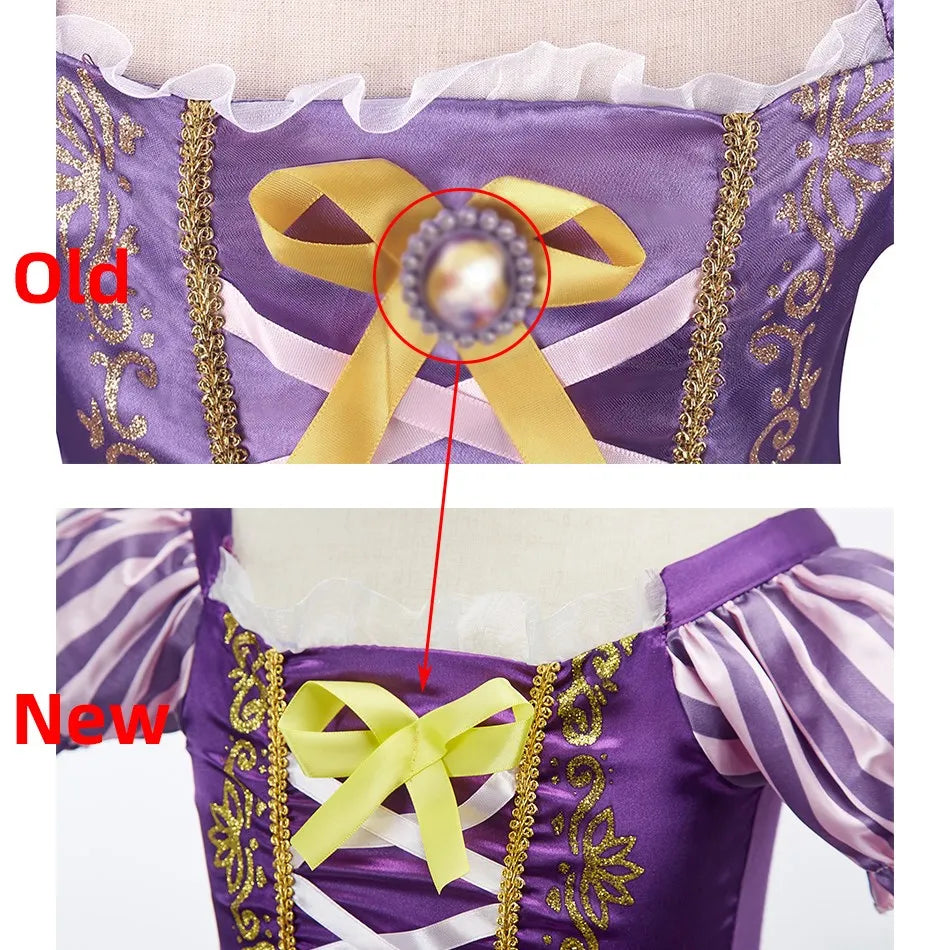 Costume Rapunzel Bambina 3-8 Anni - Vestito Principessa per Carnevale, Feste e Compleanni