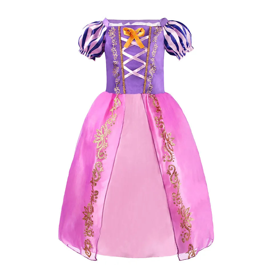 Costume Rapunzel Bambina 3-8 Anni - Vestito Principessa per Carnevale, Feste e Compleanni