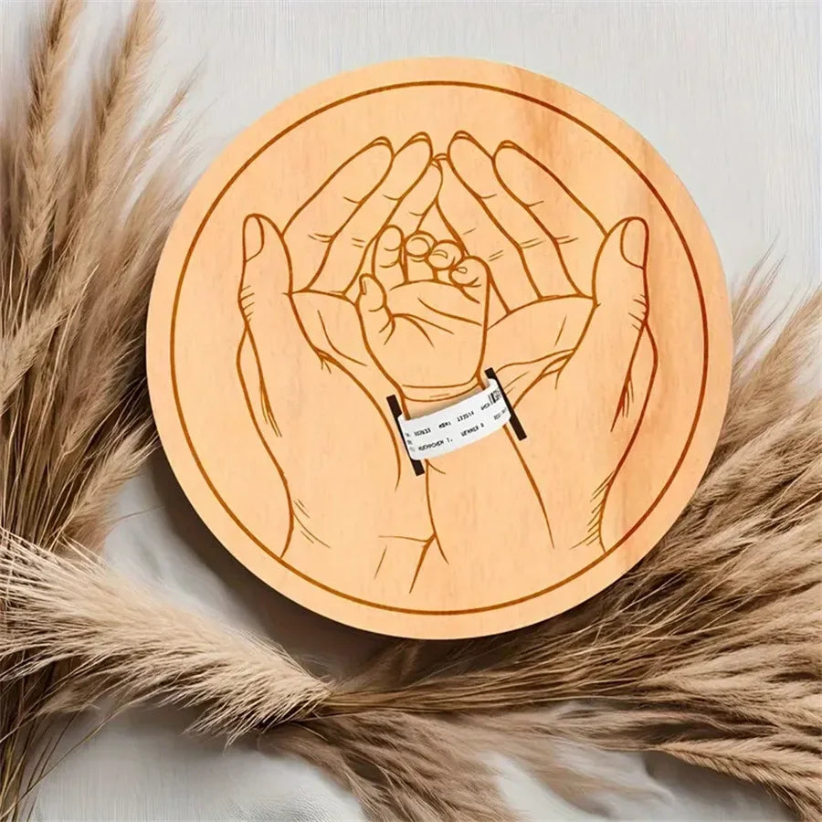 Bracciale Ricordo Nascita Personalizzato - Portafoto Inciso con Nome Bebè e Data per Keepsake Neonato