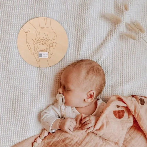 Bracciale Ricordo Nascita Personalizzato - Portafoto Inciso con Nome Bebè e Data per Keepsake Neonato