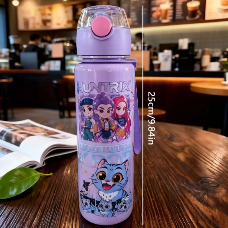 Borraccia Demon Hunters Kpop per Bambini - Bottiglia Acqua Cartoon Kawaii Sicura e Atossica Grande Capacità