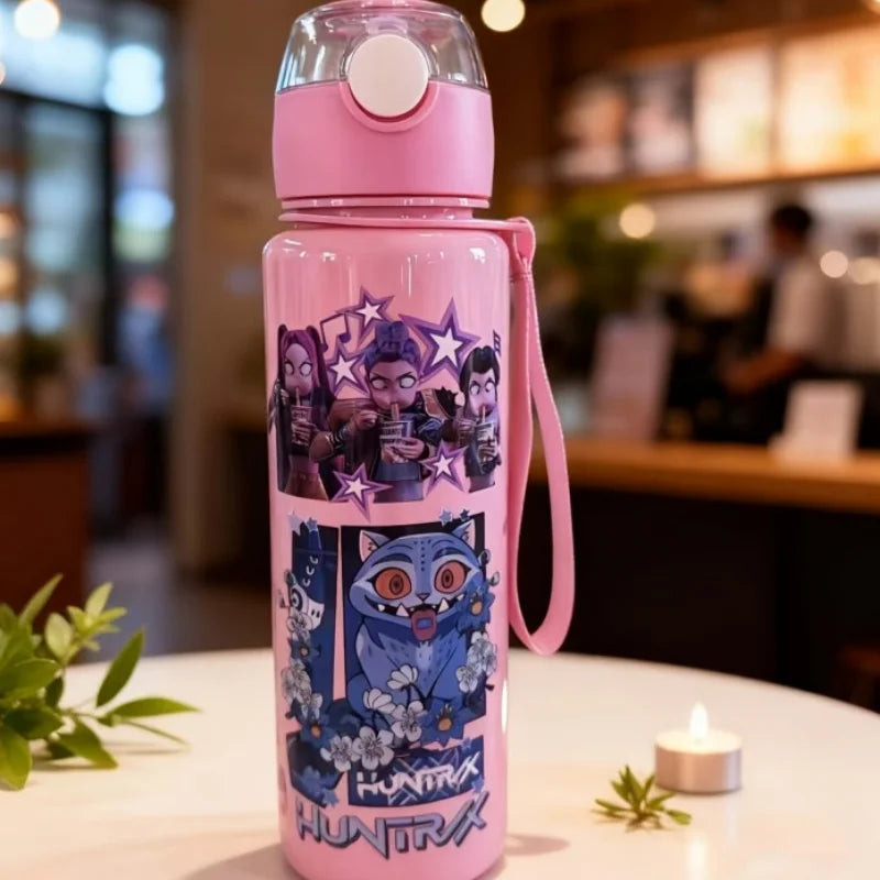 Borraccia Demon Hunters Kpop per Bambini - Bottiglia Acqua Cartoon Kawaii Sicura e Atossica Grande Capacità