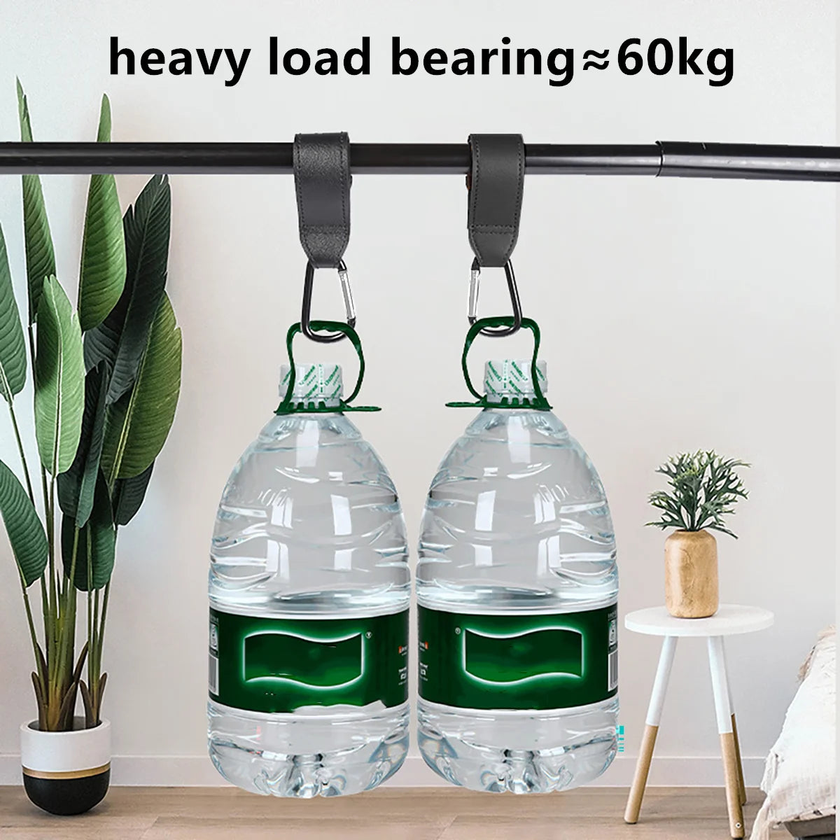 Ganci Rotanti 360° in Pelle PU per Passeggino - Organizer Borse e Zaini Mani Libere (Set 2 Pezzi)